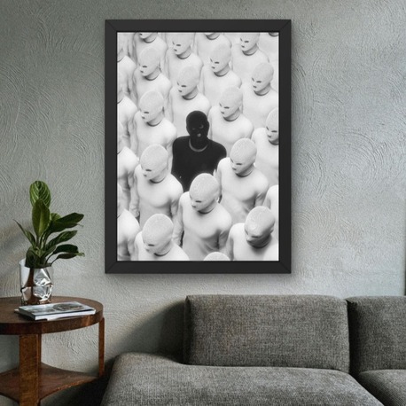 Minimal İnsan Figürlü Tablo | Siyah Beyaz Modern Poster