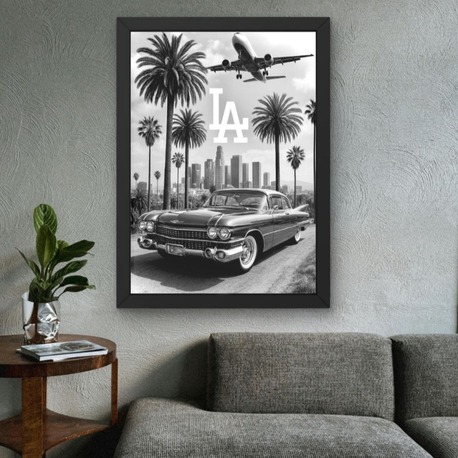 Los Angeles Tablosu | Şehir ve Klasik Araba Poster