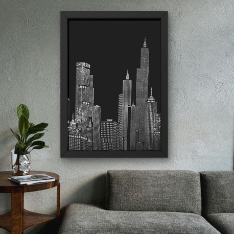 Şehir Manzaralı Tablo | Siyah Beyaz City Poster