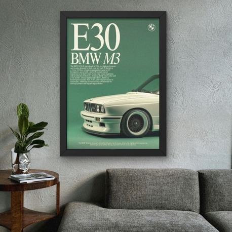 BMW E30 M3 Tablosu | Retro Araba Duvar Dekoru