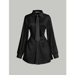 Gothic Lolita Kravatlı Kısa Gömlek Elbise