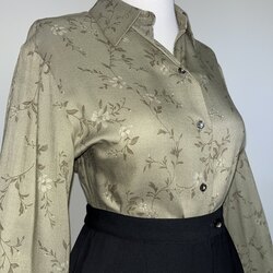 Vintage 1990s Jones New York çiçek desen yün karışımlı gömlek