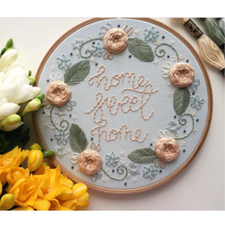 Home Sweet Home Embroidery Hoop Art 