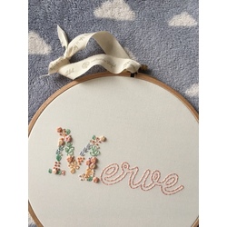 Floral Monogram Embroidery Hoop 