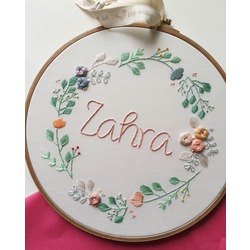 Full Wreath Embroidey Hoop Art 