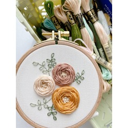 Mini Floral Embroidery Hoop Art 