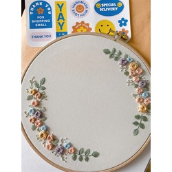 Half Wreath Embroidery Hoop Art 