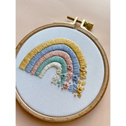 Rainbow Embroidery Hoop Art 