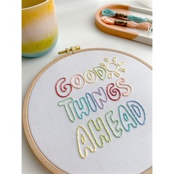 Good Things Ahead Embroidery Hoop Art 