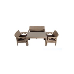 4 Kişilik Minderli Raddan Oturma Grubu 70x120 Yüksek Sehpalı Ergonomik Estetik Tasarım