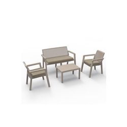 Violet prestij 2+1+1+sehpa Çöl Beji 4 Lü Bahçe Balkon Teras Masa Takımı Oturma Grubu
