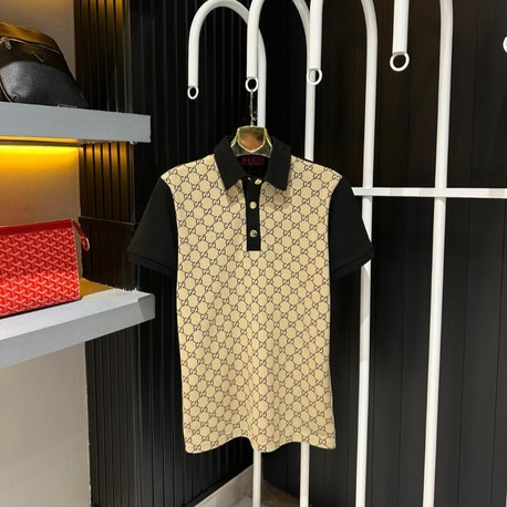 Gucci Bej-Siyah Polo Yaka Tişört