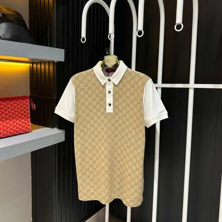 Gucci Bej-Beyaz Polo Yaka Tişört