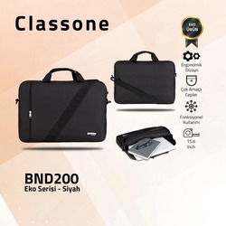 Classone BND200 Eko Serisi 15.6 inç. Laptop, Notebook Çantası-Siyah