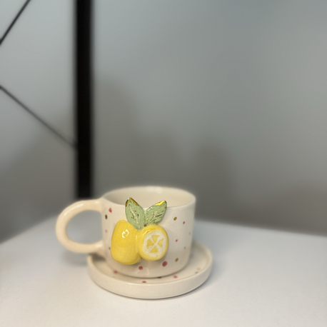 Limonlu tabaklı fincan 