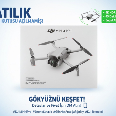DJI Mini 4 Pro Combo SIFIR Uzun Menzilli Olan.!
