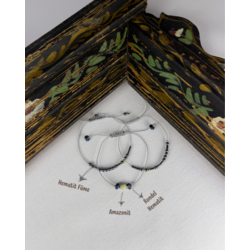 İsme Özel Mors Kodlu İp Çift Bilekliği+Amazonit Rondel Bileklik ❣/❣(3'lü Set)