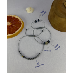 İsme Özel Mors Kodlu Bileklik + Amazonit Rondel Bileklik (2'Lİ SET)