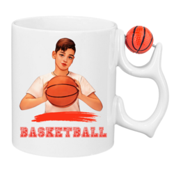 Özel Tasarım Porselen Basketbol Topu Emojili Kupa