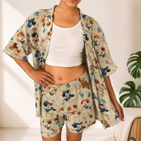 Large/XL Beden HappyDogs | KİMONO&ŞORT Takım