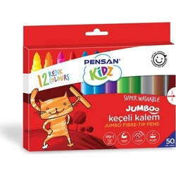 PENSAN KİDZ 12 RENK YIKANABİLİR JUMBO KEÇELİ KALEM