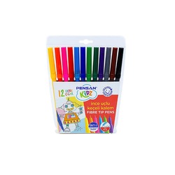 PENSAN 12 RENK İNCE UÇLU KEÇELİ KALEM (EKOKİDZ)