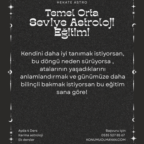 TEMEL ORTA SEVİYE ASTROLOJİ EĞİTİMİ VENÜS SINIFI(AYLIK ÖDEMEDİR)