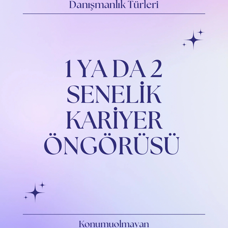 1 YA DA 2 YILLIK KARİYER ÖNGÖRÜSÜ
