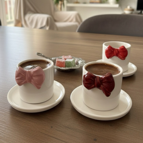 Kurdele Detaylı Türk Kahvesi Fincanı