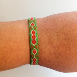 H&GÇarpana  Yeşil Kilim Desenli Otantik Bileklik