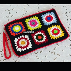 Motifli Clutch Çanta