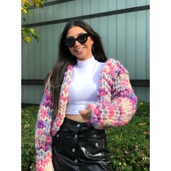 Chunky Knit Jacket Rainbow