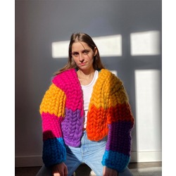 Chunky Knit Jacket Orange