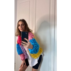 Chunky Knıt Ceket Colorful