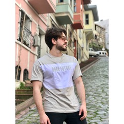 UNISEX KREM DARK FUTURE NAKIŞLI OVERSİZE T-SHİRT