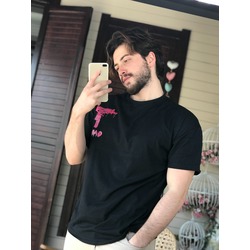SİYAH OVERSİZE GANG BASKILI T-SHİRT