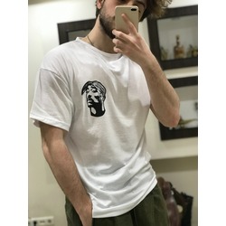 BEYAZ TUPAC OVERSİZE T-SHİRT