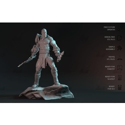God of War II Kratos 3D Printed Model Stl