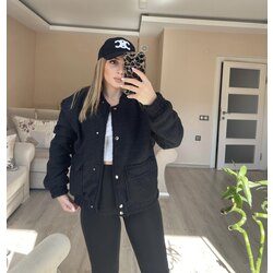 Siyah Buklet Ceket 