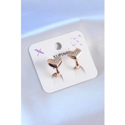 Xuping Rose Gold Renk Kalp Model Zirkon Taşlı Kadın Küpe