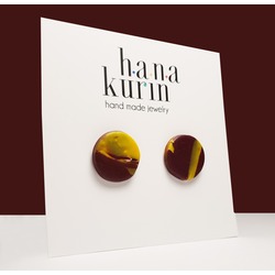 Sarı Lekeli Bordo Küpe