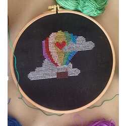 Balon. Etamin üzerine el işlemesi. 20cm