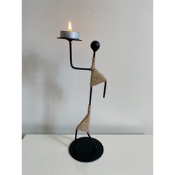 Vintage İskandinav Demir Şamdan 25 cm  - Eli Yukarıda