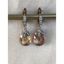 Drop Swarovski Elmas Montür Küpe 