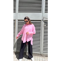 Basic Toz Pembe Gömlek