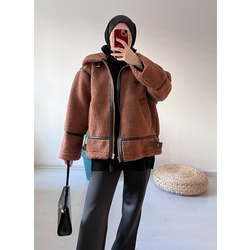 Teddy Biker Mont Koyu Kahve