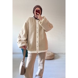 Peluş Bomber Mont Bej