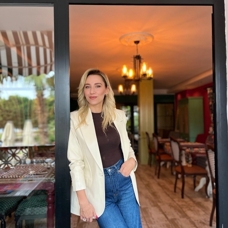 Bej Deri Blazer Ceket