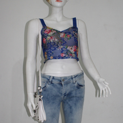 Lastik Askılı Dantel Crop