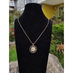 Çelik Burç Haritası Kolye Gold Renk
